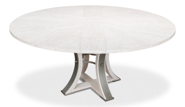 American Home Furniture | Sarreid - Tower Jupe Dining Table Med Whitewash Wh