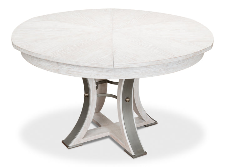 American Home Furniture | Sarreid - Tower Jupe Dining Table Med Whitewash Wh