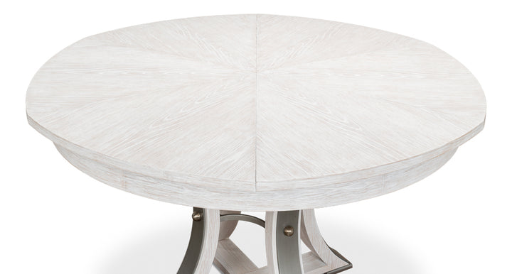 American Home Furniture | Sarreid - Tower Jupe Dining Table Med Whitewash Wh