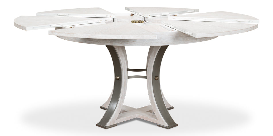 American Home Furniture | Sarreid - Tower Jupe Dining Table Med Whitewash Wh