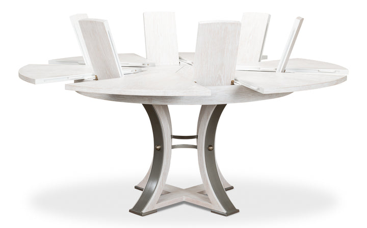 American Home Furniture | Sarreid - Tower Jupe Dining Table Med Whitewash Wh