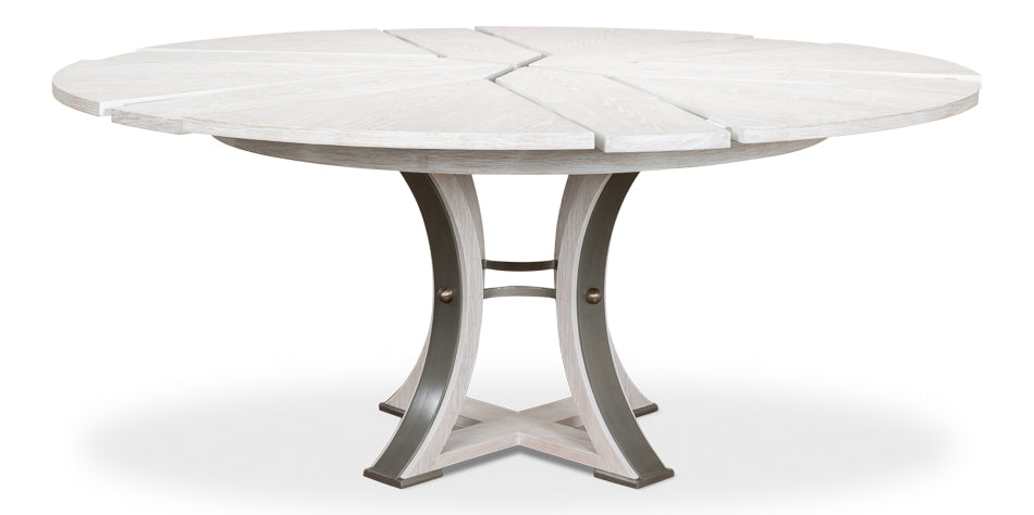 American Home Furniture | Sarreid - Tower Jupe Dining Table Med Whitewash Wh