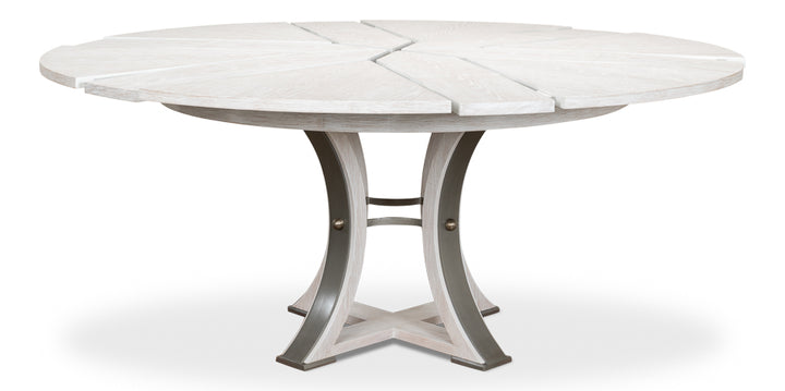 American Home Furniture | Sarreid - Tower Jupe Dining Table Med Whitewash Wh