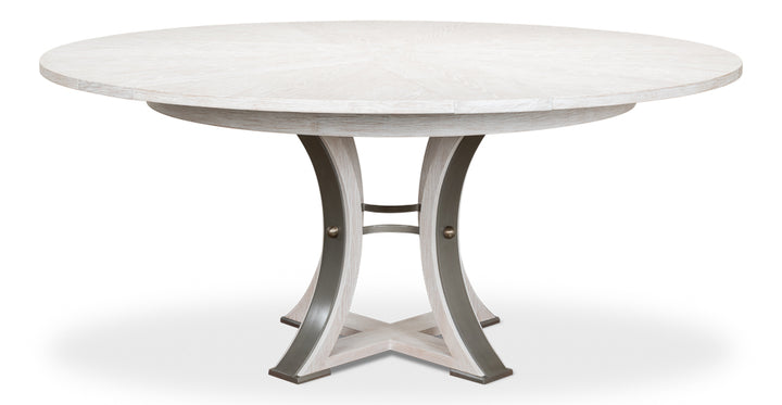 American Home Furniture | Sarreid - Tower Jupe Dining Table Med Whitewash Wh