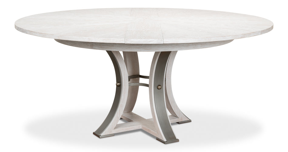 American Home Furniture | Sarreid - Tower Jupe Dining Table Med Whitewash Wh