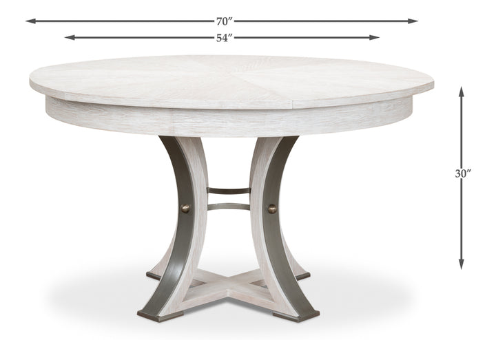 American Home Furniture | Sarreid - Tower Jupe Dining Table Med Whitewash Wh