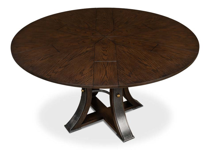 American Home Furniture | Sarreid - Tower Jupe Dining Table Sm Burnt Brown