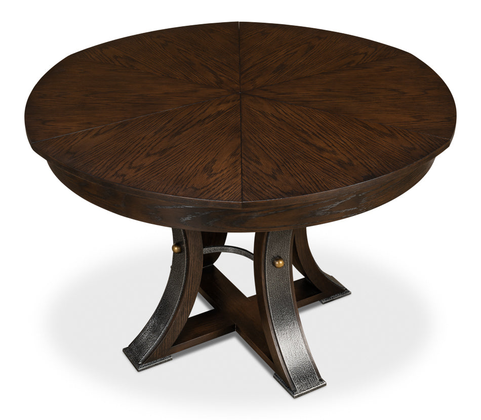 American Home Furniture | Sarreid - Tower Jupe Dining Table Sm Burnt Brown