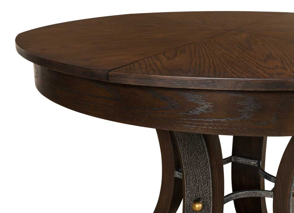 American Home Furniture | Sarreid - Tower Jupe Dining Table Sm Burnt Brown