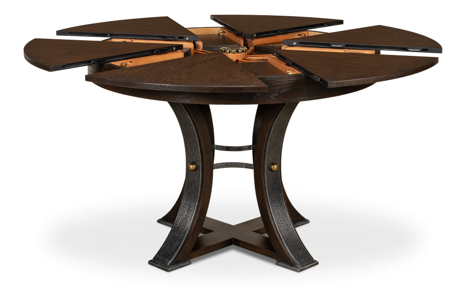 American Home Furniture | Sarreid - Tower Jupe Dining Table Sm Burnt Brown