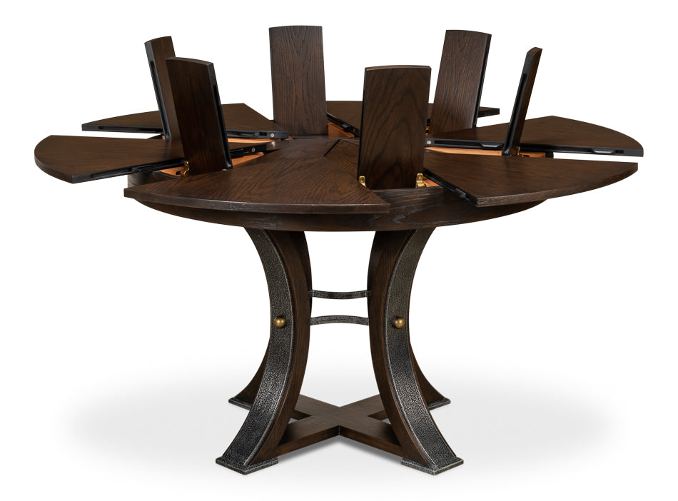 American Home Furniture | Sarreid - Tower Jupe Dining Table Sm Burnt Brown