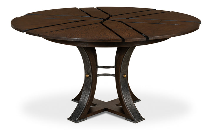 American Home Furniture | Sarreid - Tower Jupe Dining Table Sm Burnt Brown