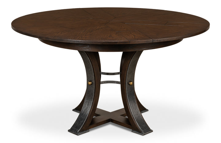 American Home Furniture | Sarreid - Tower Jupe Dining Table Sm Burnt Brown