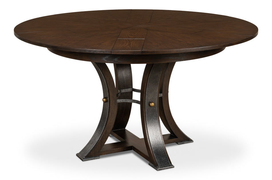 American Home Furniture | Sarreid - Tower Jupe Dining Table Sm Burnt Brown