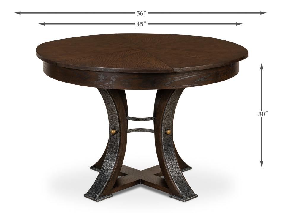 American Home Furniture | Sarreid - Tower Jupe Dining Table Sm Burnt Brown