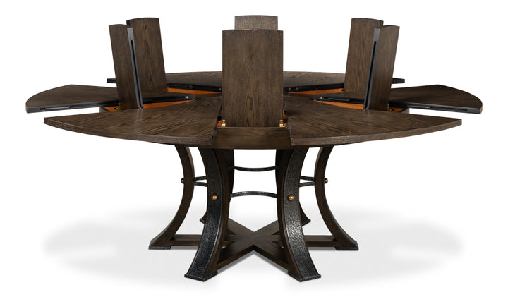 American Home Furniture | Sarreid - Tower Jupe Dining Table - Lg Artisan Grey