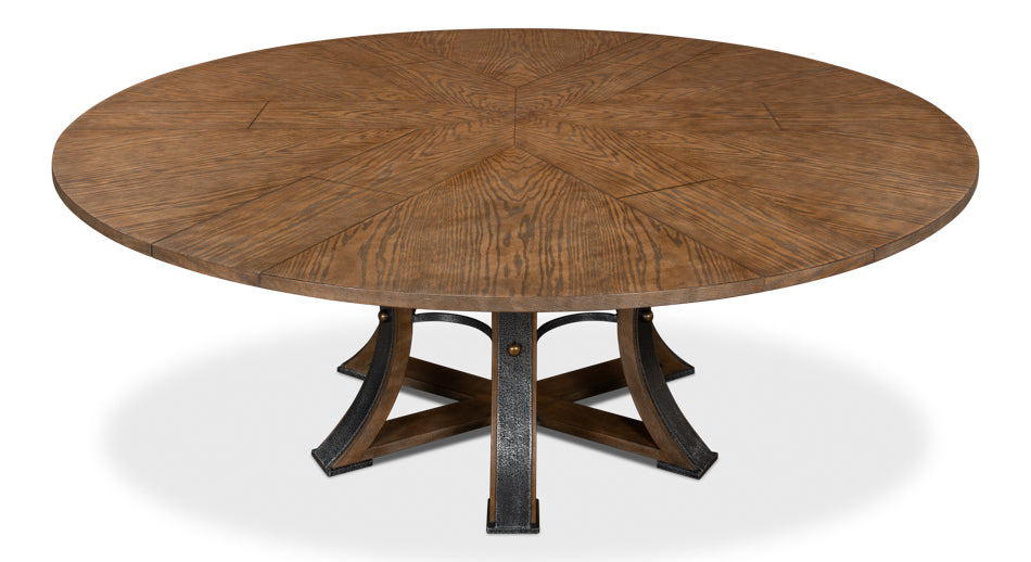 American Home Furniture | Sarreid - Tower Jupe Dining Table - Lg - Light Mink 