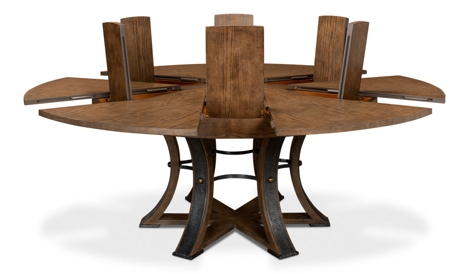 American Home Furniture | Sarreid - Tower Jupe Dining Table - Lg - Light Mink 