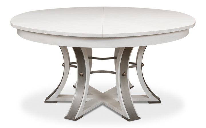 American Home Furniture | Sarreid - Tower Jupe Dining Table Lg Working White