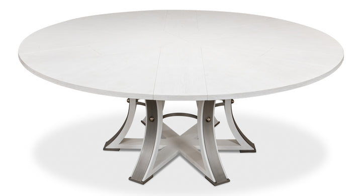 American Home Furniture | Sarreid - Tower Jupe Dining Table Lg Working White