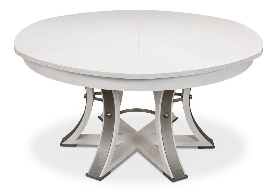 American Home Furniture | Sarreid - Tower Jupe Dining Table Lg Working White