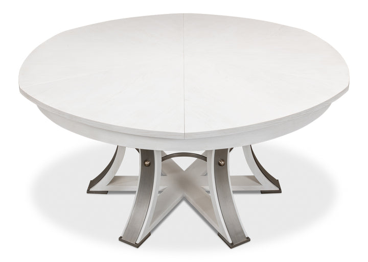 American Home Furniture | Sarreid - Tower Jupe Dining Table Lg Working White