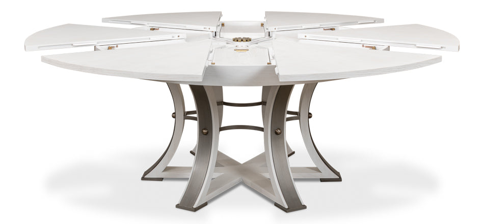 American Home Furniture | Sarreid - Tower Jupe Dining Table Lg Working White