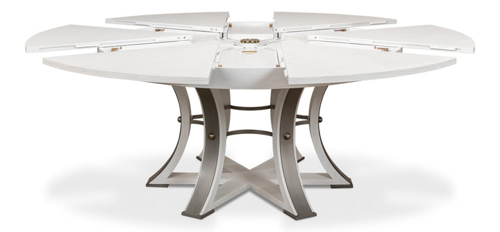 American Home Furniture | Sarreid - Tower Jupe Dining Table Lg Working White