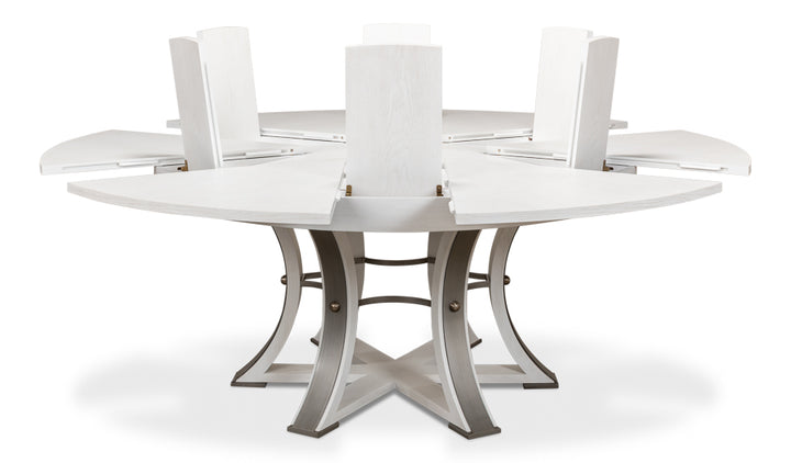 American Home Furniture | Sarreid - Tower Jupe Dining Table Lg Working White