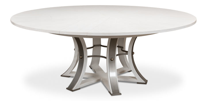 American Home Furniture | Sarreid - Tower Jupe Dining Table Lg Working White