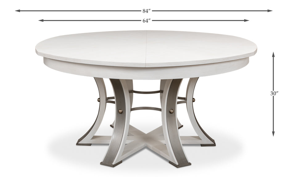 American Home Furniture | Sarreid - Tower Jupe Dining Table Lg Working White