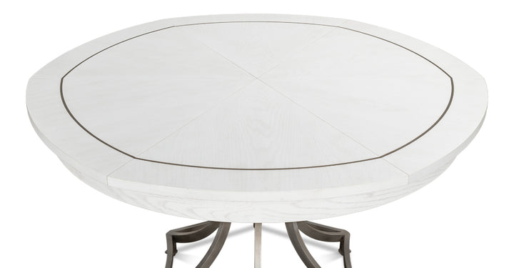 American Home Furniture | Sarreid - Sunset Jupe Dining Tbl Med Working White