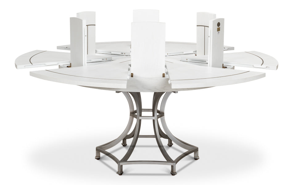 American Home Furniture | Sarreid - Sunset Jupe Dining Tbl Med Working White