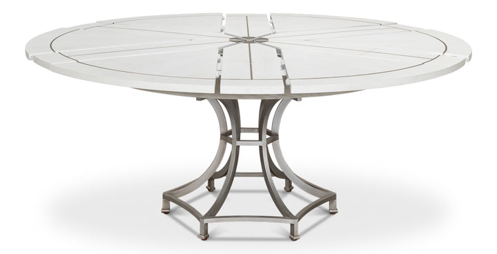 American Home Furniture | Sarreid - Sunset Jupe Dining Tbl Med Working White