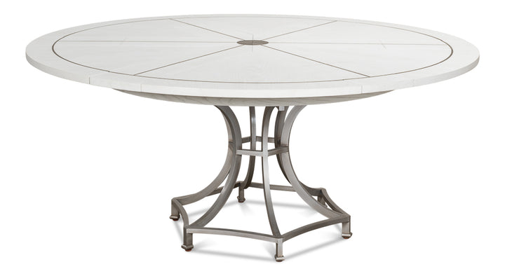 American Home Furniture | Sarreid - Sunset Jupe Dining Tbl Med Working White