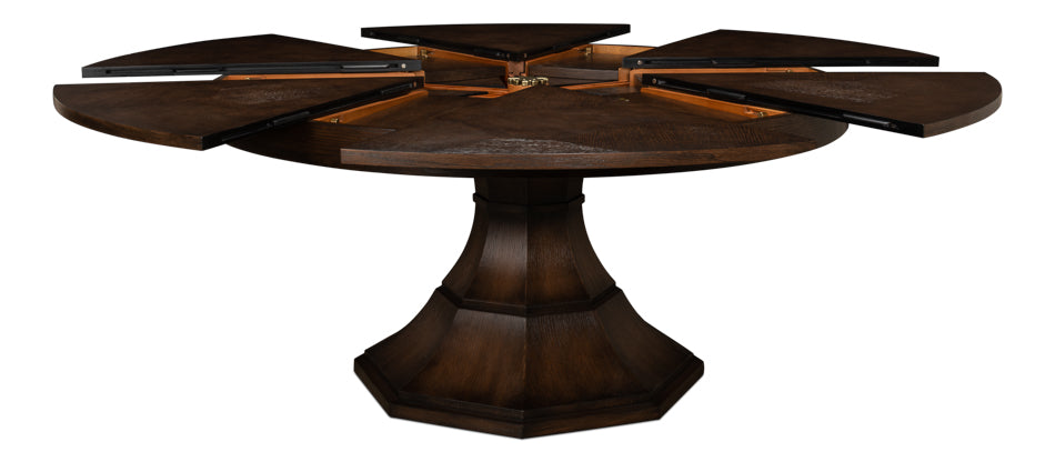 American Home Furniture | Sarreid - Giselle Jupe Dining Tbl Lg Burnt Brn Oak