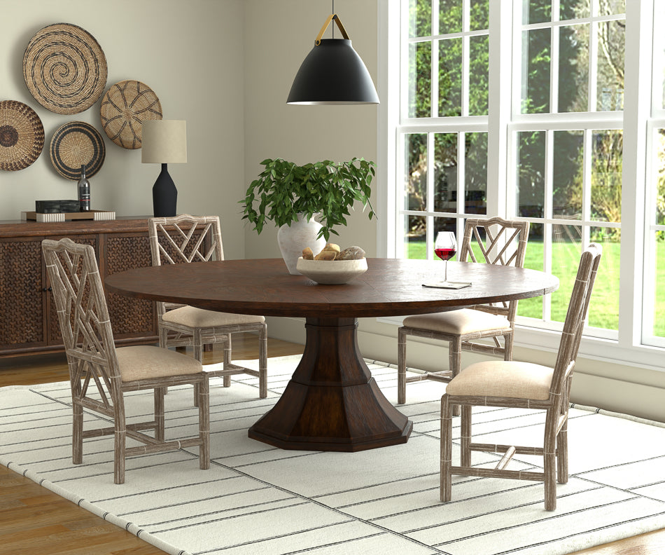 American Home Furniture | Sarreid - Giselle Jupe Dining Tbl Lg Burnt Brn Oak