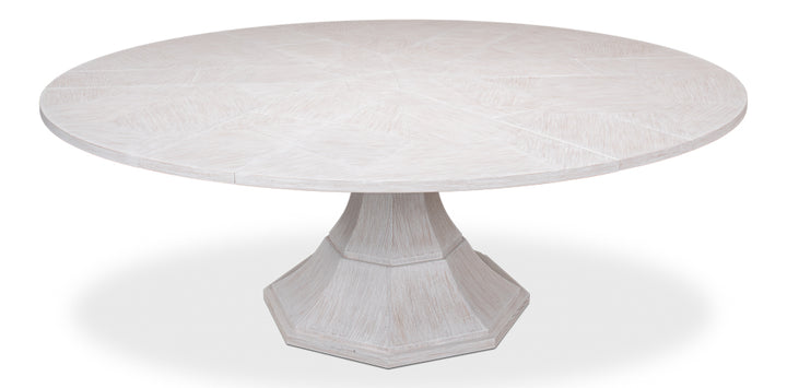 American Home Furniture | Sarreid - Giselle Jupe Dining Tbl Lg Whitewash Wht