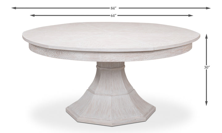 American Home Furniture | Sarreid - Giselle Jupe Dining Tbl Lg Whitewash Wht