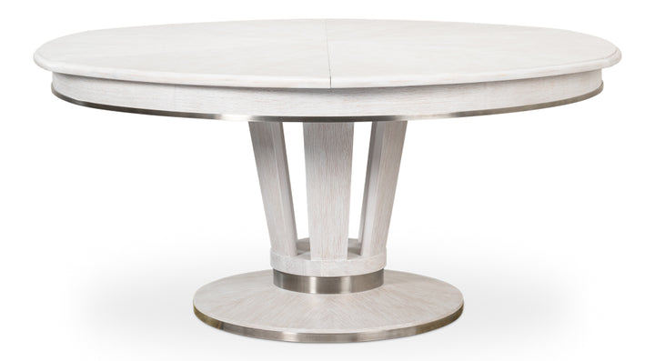 American Home Furniture | Sarreid - Soho Jupe Dining Table - Whitewash White 