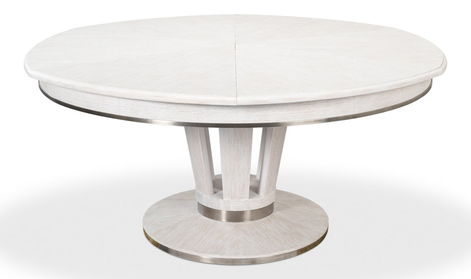 American Home Furniture | Sarreid - Soho Jupe Dining Table - Whitewash White 