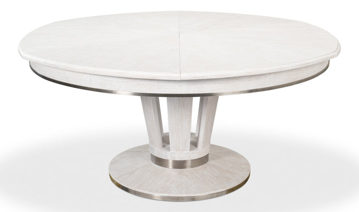 American Home Furniture | Sarreid - Soho Jupe Dining Table - Whitewash White 