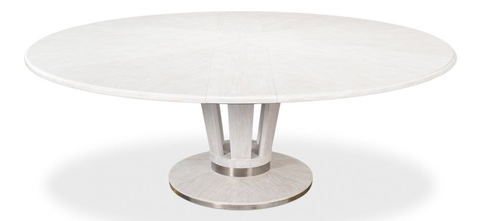 American Home Furniture | Sarreid - Soho Jupe Dining Table - Whitewash White 