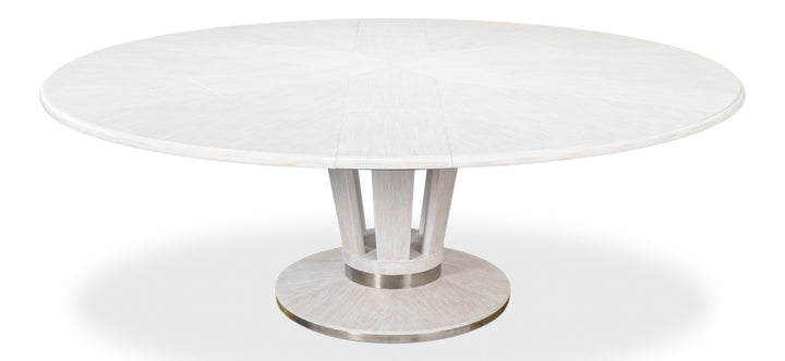 American Home Furniture | Sarreid - Soho Jupe Dining Table - Whitewash White 