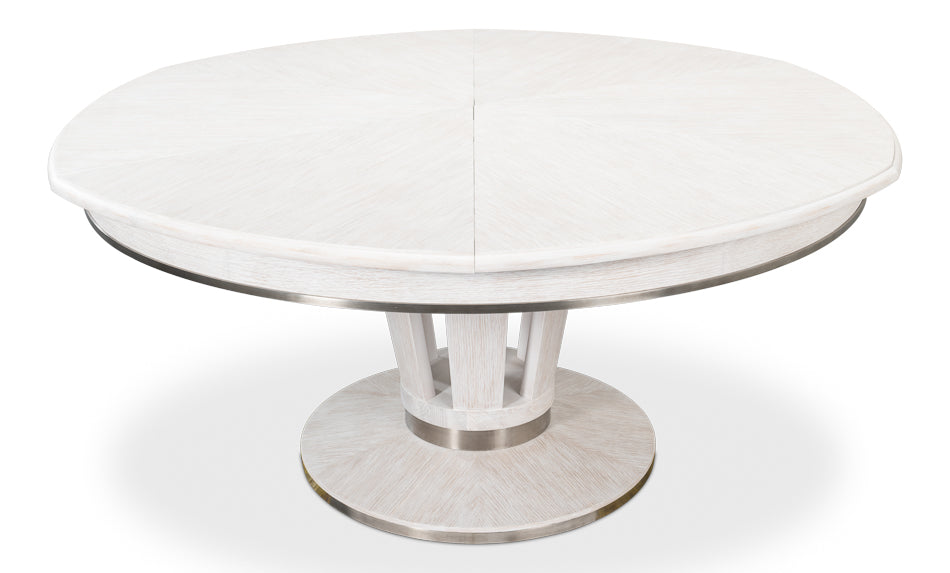 American Home Furniture | Sarreid - Soho Jupe Dining Table - Whitewash White 