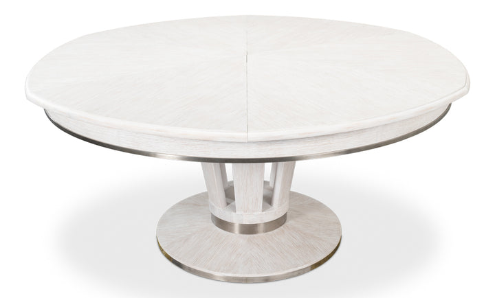 American Home Furniture | Sarreid - Soho Jupe Dining Table - Whitewash White 