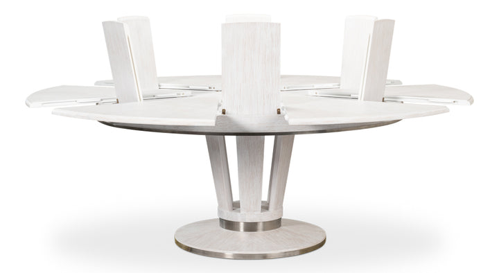 American Home Furniture | Sarreid - Soho Jupe Dining Table - Whitewash White 