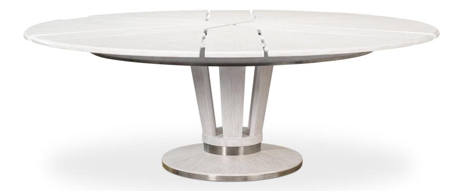 American Home Furniture | Sarreid - Soho Jupe Dining Table - Whitewash White 