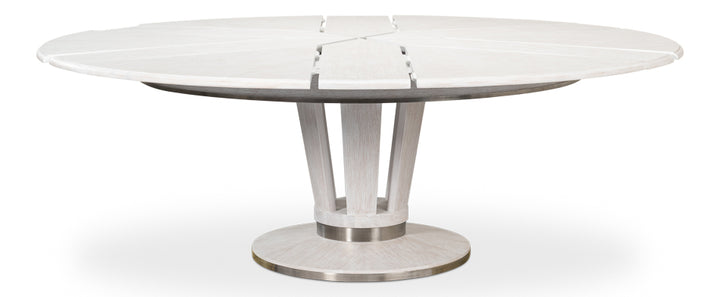 American Home Furniture | Sarreid - Soho Jupe Dining Table - Whitewash White 