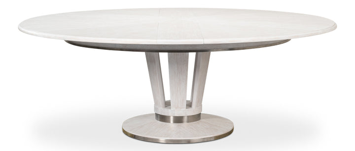 American Home Furniture | Sarreid - Soho Jupe Dining Table - Whitewash White 